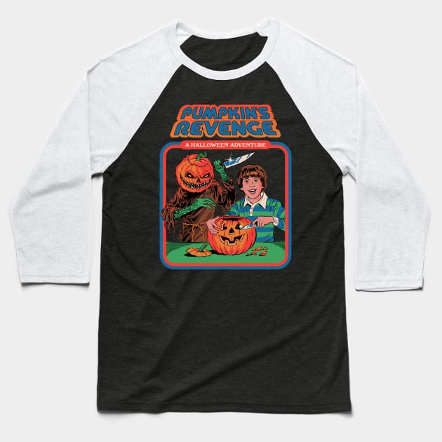 Pumpkin's Revenge Baseball T-Shirt by Steven Rhodes